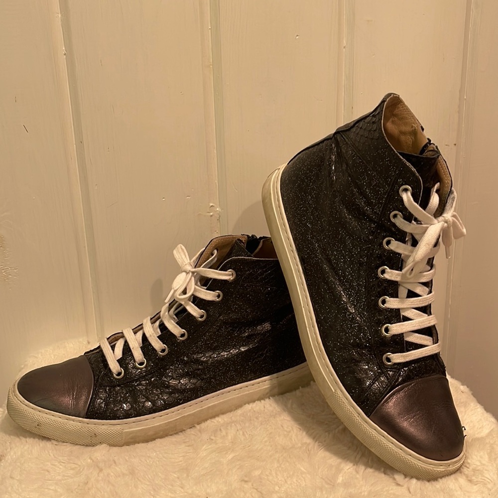 Customized Hightop Sneaker Italian Snakeskin Unisex Size 39